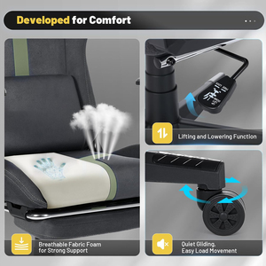 Sillas <span class=keywords><strong>Gamer</strong></span> Pro 6D con Reposabrazos Ajustables, Altura Ajustable, Silla de Juego con Masaje para Gamers Profesionales con Reposapiés Telescópico - Product Image 3