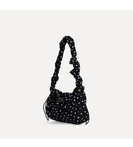Bolso plisado de nailon con estampado de lunares, ligero y súper popular, en forma de nube, lindo y sencillo, para niñas, con cordón ajustable. - Product Image 3
