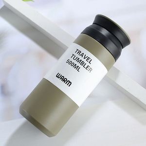 Tasse isotherme japonaise à couvercle plat 500 ml en acier inoxydable 304 avec poignée et infuseur à thé pour voyage en extérieur, voiture, cadeau pour femme - Product Image 3
