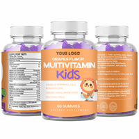 Compléments vitaminiques pour enfants OEM, gommes multivitaminées pour enfants avec du zinc, favorisent un système immunitaire sain, saveur raisin, 60 unités