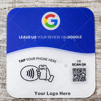 Plaque en acrylique NFC étanche avec code QR pour avis Google, autocollant NFC en acrylique, carte de menu en acrylique, carte NFC Google