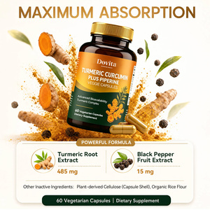 Capsules de Curcuma Bio et Curcumine avec Pipérine, Fabrication Américaine ODM, Soulagement des Douleurs Articulaires, Anti-inflammatoire, 60 Capsules Végétales - Product Image 2