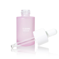 Botol Serum Wajah Kaca Penitis, Botol Serum dengan Kemasan Amber Mewah Bahan Kaca Cetak Layar Perawatan Pribadi 1 Buah