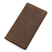 Dompet Kulit Asli Pria Gaya Retro Amerika, Dompet Kulit Crazy Horse, Grosir Pabrik, Tempat Paspor