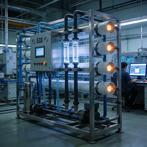 Équipement d'eau ultrapure EDI en acier inoxydable pour l'industrie photovoltaïque : cellule de résistivité/nettoyage et découpe de plaquettes de silicium - Product Image 1