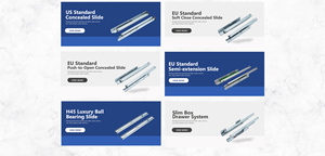 40kg 270mm 300mm 350mm 400mm 450mm 500mm 550mm đôi tường ngăn kéo kênh trượt mềm đóng trượt kim loại Hộp ngăn kéo hộp mỏng - Product Image 4