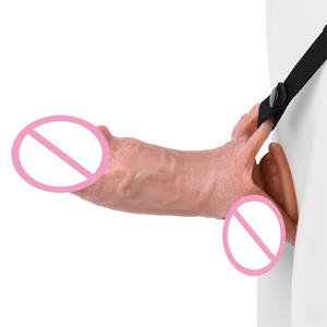 中空ストラップオンハーネス、伸縮性ウエストバンド付き、5.7インチシリコン中空ディルド、ペニスエクステンダー、より大きなペニス、男性用セックストイ - Product Image 2