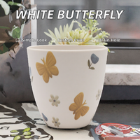 Pot de fleurs en plastique avec logo personnalisé, plusieurs couleurs et tailles, vente en gros pour fournitures de jardin