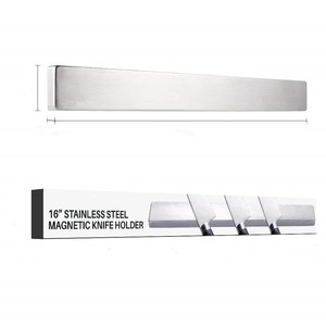 Rak pisau magnetis Stainless Steel, rak pisau magnetis Stainless Steel dengan penahan, blok & tas gulung, tipe produk - Product Image 3