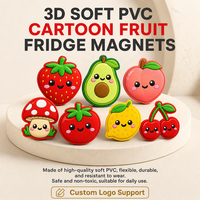 Autocollant magnétique pour réfrigérateur en PVC imperméable, série fruits, avec logo personnalisé, imprimé en typographie, design de fruits mignons, pour souvenir promotionnel