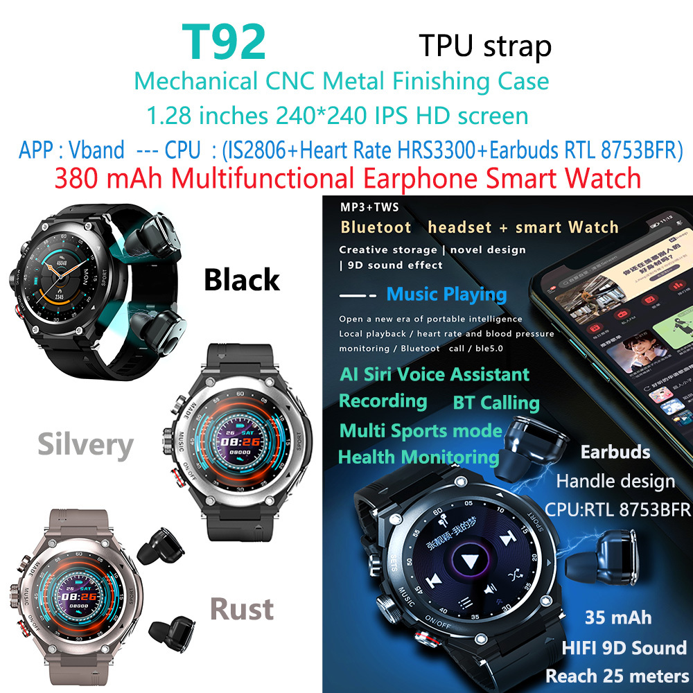 T92-auriculares-tws-reloj inteligente