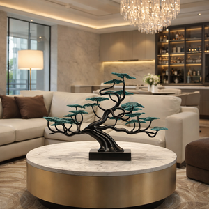 Scultura in Metallo Personalizzata JingYue di Pino <span class=keywords><strong>Bonsai</strong></span> Cinese, Decorazione Artistica Elegante per Soggiorno Moderno - Product Image 2