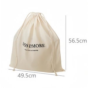 Sac de voyage classique en coton écologique sur mesure, avec cordon de serrage réglable, anti-poussière, impression typographique, broderie, cadeau - Product Image 6