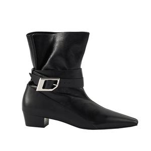 Botines de tacón medio grueso con hebilla y punta cuadrada de diseño exclusivo, cómodos y superventas para mujer 2026 - Product Image 3