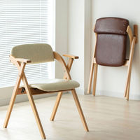Chaise de bureau avec accoudoir en bois massif design moderne et portable mobilier de restaurant simple pliable pour la maison hôtels confortables avec dossier
