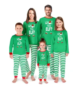 Custom Logo New Christmas Pyjamas What The Elf Warm Man Kids Woman Christmas Pjs Family navidenos Matching Christmas pajamas