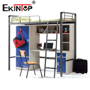 Ekintop <span class=keywords><strong>Lit</strong></span> mezzanine blanc pour <span class=keywords><strong>adulte</strong></span> avec <span class=keywords><strong>bureau</strong></span> <span class=keywords><strong>Lit</strong></span> <span class=keywords><strong>combiné</strong></span> en fer forgé <span class=keywords><strong>Lit</strong></span> superposé pour dortoir d'étudiant Lits superposés avec escalier - Product Image 3