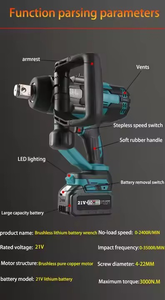 Clé à chocs sans fil NEOBRISKEN 21V Lithium-Ion sans balais - Couple de 3000 Nm - Embrayage 3/4 - Idéale pour la réparation de camions et voitures, pneus N702 - Réglable - Product Image 2