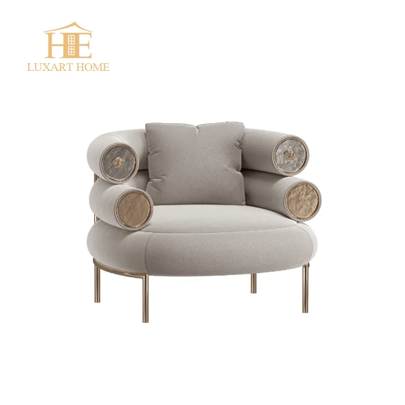 Chaise simple moderne pour une personne canapé italien de luxe pour salon canapé chaise en tissu velours meubles pour maison