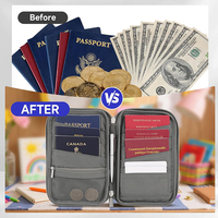 Portefeuille pour documents résistant à l'eau RFID pour cartes Grand organisateur de voyage Peut contenir jusqu'à 6 passeports Porte-passeport familial pour 5