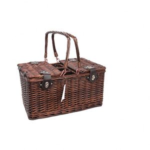 Cestas de mimbre para picnic hechas de mimbre a <span class=keywords><strong>precio</strong></span> competitivo para 4 personas, cestas de mimbre para acampar, almacenamiento de alimentos para uso en exteriores - Product Image 6