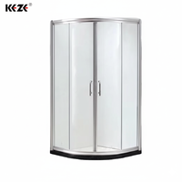 Porte de douche coulissante carrée en aluminium avec verre trempé certifiée CE pour maison, hôtel, appartement, petite salle de bain
