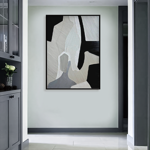 Commercio all'ingrosso astratto latte e caffè dipinto a olio fatto a mano per la decorazione del soggiorno - Product Image 4