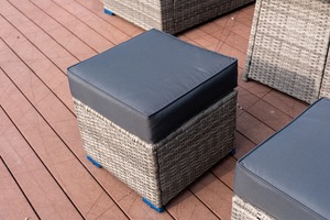 Meubles de jardin en rotin, canapé <span class=keywords><strong>d</strong></span>'angle avec table de foyer au propane sans fumée, ensemble de <span class=keywords><strong>salon</strong></span> en osier pour patio, ensemble de salle à manger pour cour - Product Image 3