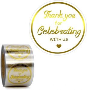 Autocollants transparents ronds dorés en PET, autocollants adhésifs pour sceller les enveloppes, pour les entreprises, les mariages, les baby showers, les anniversaires - Product Image 3