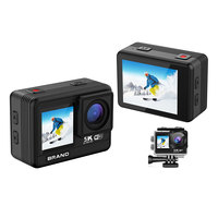 Caméra sportive 5K 30fps 24MP, étanche à 30m, microphone sans fil, télécommande, grand angle 170°, double écran, EIS six axes, MicroSD