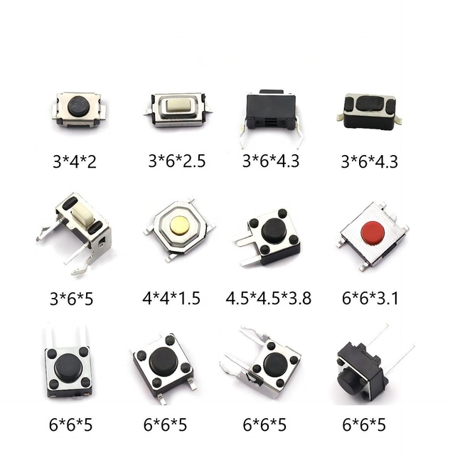 12*12mm 6*6 mm Tactile Switch 4*4 Metal ButtonTact Switch 4 Pin Smd Tact Switch