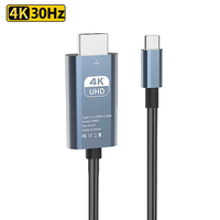 Câble tressé FJGEAR Type C vers HD 2.0 4K 60Hz UHD 3D USB C pour smartphone, ordinateur portable, téléviseur, projecteur, divertissement au bureau