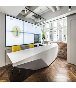Boutique cadena tienda moderna empresa <span class=keywords><strong>recepcionista</strong></span> diseño superficie sólida gran mostrador <span class=keywords><strong>de</strong></span> recepción - Product Image 4