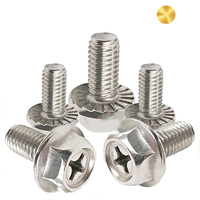 Vis à tête hexagonale crantée en acier inoxydable (SS/Inox) DIN6921 avec rondelle hexagonale M8 M10, résistantes à la corrosion, chromées pour