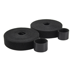 <strong>Black</strong> Back To Back Velcro <strong>Tape</strong> Colorful Self-adhesive Reusable Fastening <strong>Hook</strong> <strong>and</strong> <strong>Loop</strong> Straps Wires Cords - Product Image 1