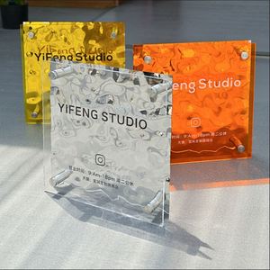 Customized Colorful High Transparency Acrylic Display <b>Stand</b>, Personalized Design Surface Anisotropic Plastic Work Card - Product Image 2