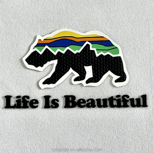 Tùy chỉnh 3D dập nổi cao su Silicone truyền nhiệt vá logo cho T-Shirts thời trang trang phục caps-gấp Kích thước - Product Image 3