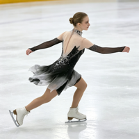 Robe de patinage artistique à col montant et manches longues, dégradé noir-gris, en maille, pour enfants et adultes, pour compétition et spectacle sur glace