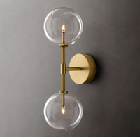 Postmoderne Double Globe Rond Hôtel Décoration Intérieure Verre Led Appliques Intérieur Salon Chevet Mur Éclairage