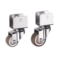 Support pivotant en U de 1 pouce avec roulettes silencieuses en caoutchouc souple à roulement à billes pour lits d'enfants, tables, chaises et blocs de construction en bois
