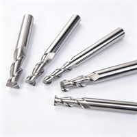 Fraise à queue en carbure monobloc à 2 dents pour aluminium, cuivre, alliage de zinc, fraise de fraisage CNC non revêtue