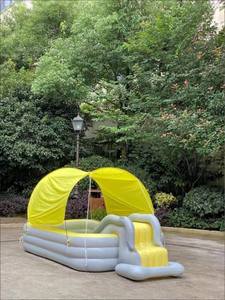 <span class=keywords><strong>Piscine</strong></span> gonflable familiale <span class=keywords><strong>hors</strong></span> <span class=keywords><strong>sol</strong></span> à 3 couches pour jardin, idéale pour les fêtes en plein air, avec toboggan et <span class=keywords><strong>auvent</strong></span> - Product Image 2