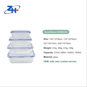 Vidrio transparente minimalista personalizado para <span class=keywords><strong>Tupper</strong></span> Meal Prep contenedor de almacenamiento, Juego de 2-3 piezas, fiambrera escolar para uso alimentario - Product Image 5