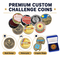 Moneda de desafío personalizada, con relieve 3D, esmaltada, de forma irregular, de doble cara, para motocicleta, geocaching, antigua, coleccionable