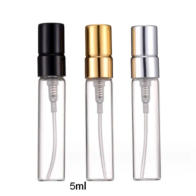 ขวดน้ำหอม5ml10ml ขวดแก้วบาง2ml3ml ขวดเปล่าทดสอบขวดเปล่าพร้อมฝาอลูมิเนียมสีเงิน