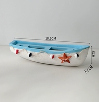 Ornement de style océanique méditerranéen, modèle de bateau créatif, artisanat, bateau pirate, petit bateau en bois pour table