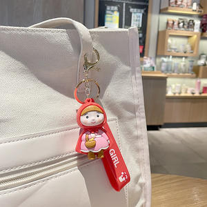 Llavero de PVC de <span class=keywords><strong>Caperucita</strong></span> <span class=keywords><strong>Roja</strong></span> de <span class=keywords><strong>cuento</strong></span> de hadas, llavero de tendencia de animación de dibujos animados, colgante decorativo para mochila - Product Image 4