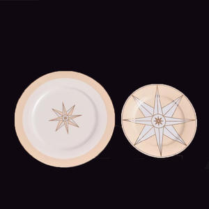 Service de table en porcelaine fine à motif floral européen, comprenant assiette de présentation en céramique et assiette à steak, pour mariages et dîners en famille - Product Image 1