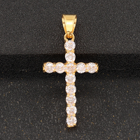 Pendentif en acier inoxydable Beiyan, symbole Anka de l'Égypte ancienne, croix Ankh argentée et dorée avec diamant en cristal, cadeau de Noël