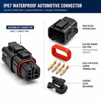 مجموعة موصلات كهربائية للسيارات مقاومة للماء IP67، 2 و3 و4 و6 دبابيس، 12 مجموعة من المقابس والأسلاك للسيارات والشاحنات والدراجات النارية والقوارب والاستخدامات الخارجية